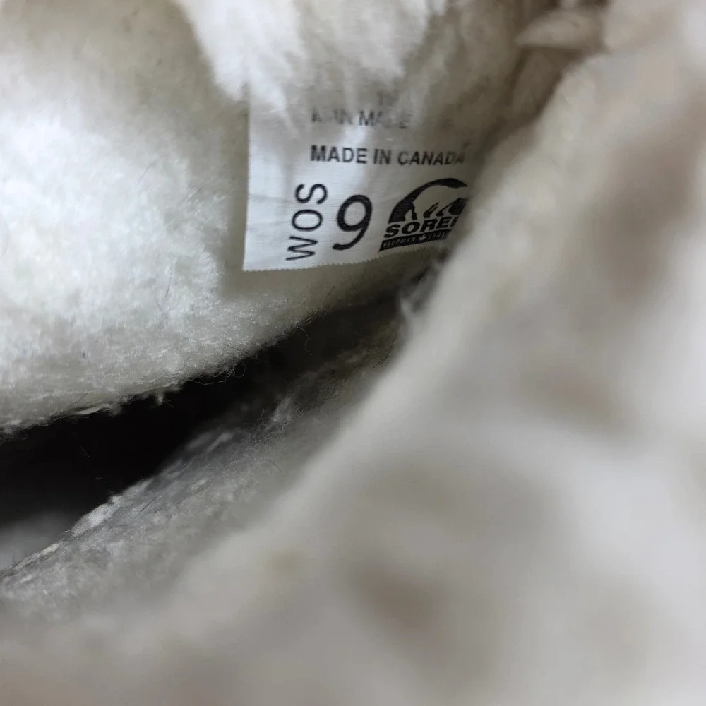 Sorel Women's White Waterproof Winter Snow Boots Insulated Fur Lined Size‎ 9
